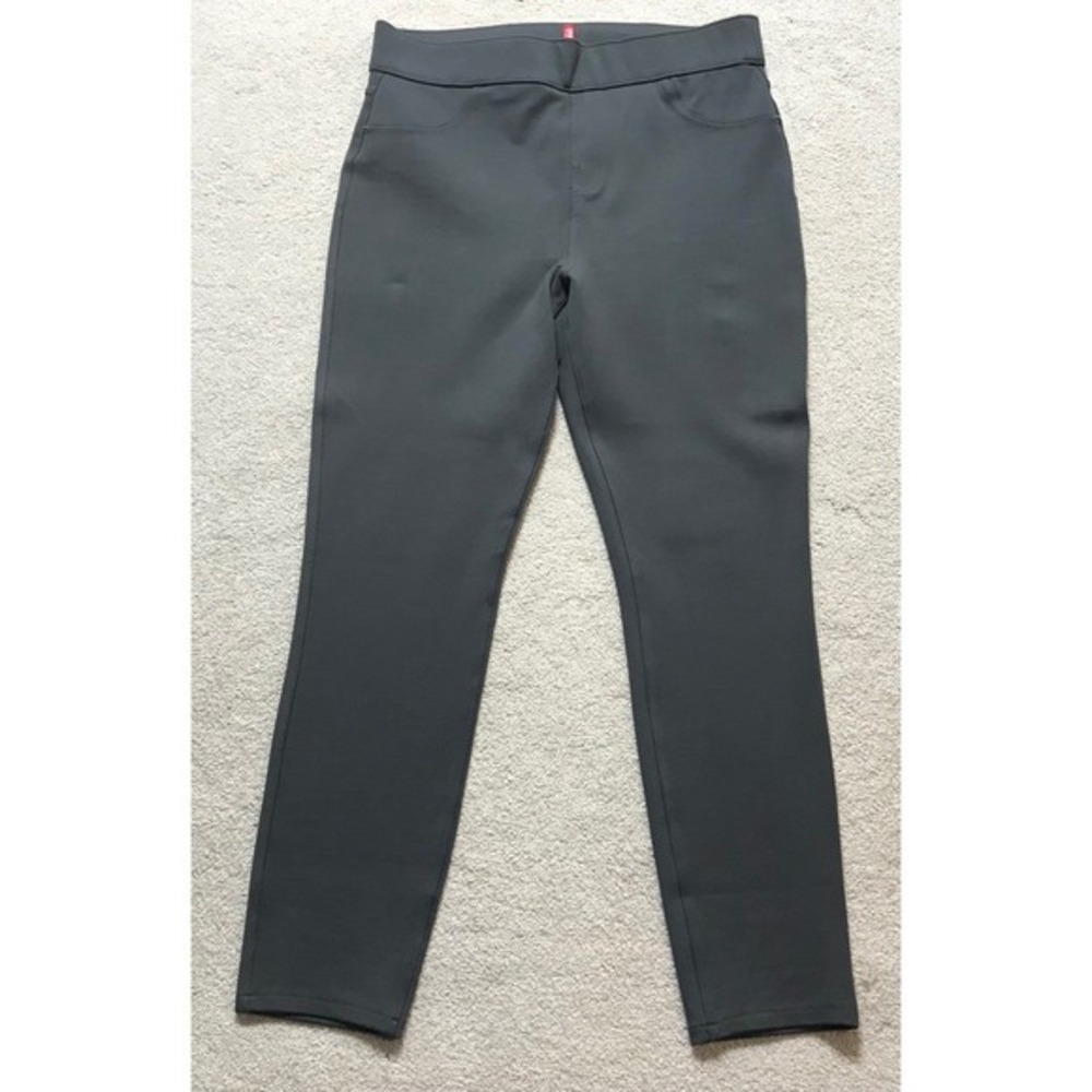 Spanx‎ Ponte Knit Leggings Pull On Stretch Career Chino Pants Gray L/G Large